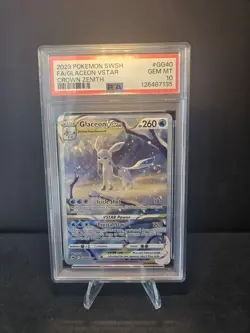 PSA 10 GEM MINT Pokemon Glaceon VSTAR GG40/GG70 - Crown Zenith Full Art 2023 - Image 3