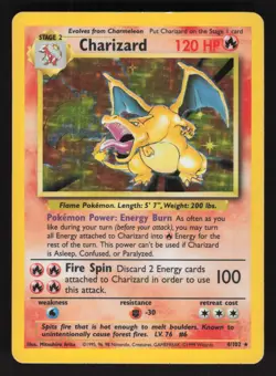 Charizard 4/102 Holo Pokemon TCG Base Set MP- - Image 1