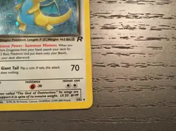 Pokemon Dark Dragonite 1st Edition Holo With Swirl 5/82 Team Rocket HP - Image 5