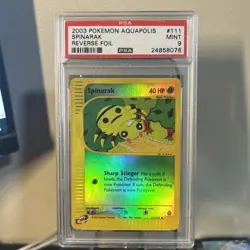 Pokemon 2003 Aquapolis Spinarak Reverse Holo #111 PSA 9 - Image 1