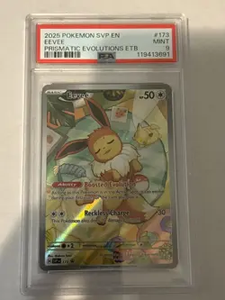 Pokemon Prismatic Evolutions Eevee 173 ETB Promo PSA 9 - Image 1