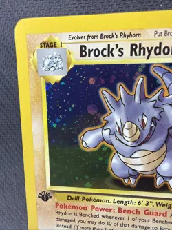 Brock’s Rhydon 2/132 Holo Rare 1st Edition Gym Heroes WOTC Vintage Pokemon - Image 2