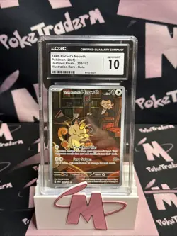 Team Rocket's Meowth 203/182 Pokemon TCG SV: Destined Rivals CGC 10 - Image 1