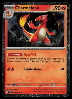 Charmeleon 008/091 - Pokemon Paldean Fates - Cosmos Holo Uncommon (NM) - Image 1