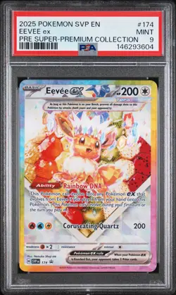 2025 POKEMON SVP EN-SV BLACK STAR PROMO #174 EEVEE EX PSA 9 - Image 1