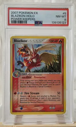 2007 Pokemon EX Power Keepers Blaziken-Holo #5 PSA NM-MT 8 - Image 1