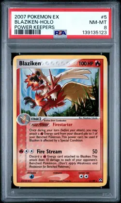 2007 Pokemon EX Power Keepers Blaziken-Holo #5 PSA NM-MT 8 - Image 3
