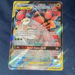Pokemon TCG Pheromosa & Buzzwole GX TAG TEAM Ultra Rare Holo 192/214 260 HP - Image 1