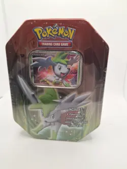 NEW POKEMON TIN BOX ( SHAYMIN LV.X 110 HP+ 4 Booster platinum diamond and pearl - Image 1