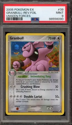 Pokemon Granbull EX Unseen Forces Reverse Holo #39 PSA 9 Mint - Image 1