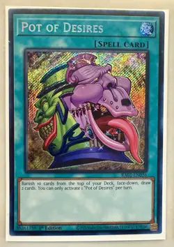 1x (M/NM) Pot of Desires RA01-EN056 Platinum Secret Rare 1st Edition YuGiOh - Image 1