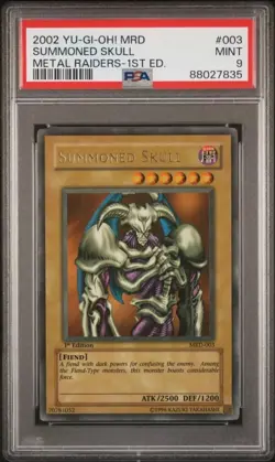 Yugioh Summoned Skull MRD-003 1st Edition Faded PSA 9 MINT - Image 1
