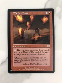 Words of War MTG Magic the Gathering Card NM Near Mint Onslaught - Image 1