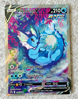 Vaporeon v SWSH181 Pokemon TCG Sword & Shield Holo Black Star Promo Card - Image 1
