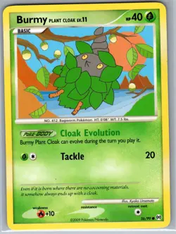 Burmy Plant Cloak 56/99 Non Holo Arceus - Pokemon Card - NM - Image 1