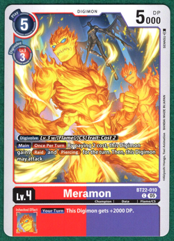Meramon - Cyber Eden BT22-010 C - Digimon TCG Card - Image 1