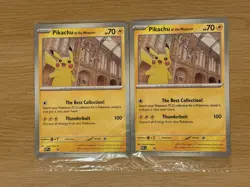 2 X Pikachu At The Museum Jumbo Promo Card, Pokemon TCG - Image 1