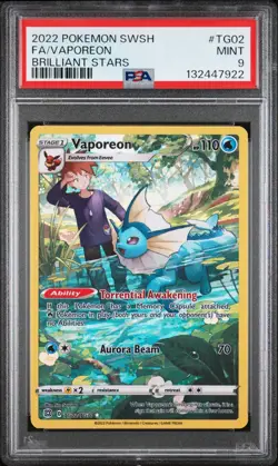 2022 Pokemon Vaporeon #TG02/TG30 Brilliant Stars PSA 9 - Image 1