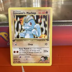 Pokemon TCG Giovanni's Machop 72/132 1st Edition Gym Challenge Common WOTC - Image 3