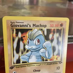 Pokemon TCG Giovanni's Machop 72/132 1st Edition Gym Challenge Common WOTC - Image 4