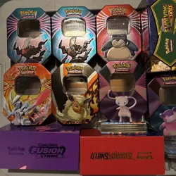 Pokemon TCG Miscellaneous Empty Tins And ETBs Some Vintage! - Image 1