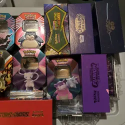 Pokemon TCG Miscellaneous Empty Tins And ETBs Some Vintage! - Image 2
