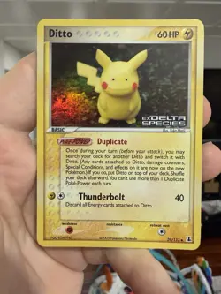 Ditto - (Pikachu) 39/113 Delta Species Reverse Holo Stamped Pokemon NM With Bend - Image 1