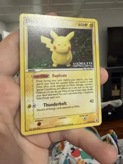 Ditto - (Pikachu) 39/113 Delta Species Reverse Holo Stamped Pokemon NM With Bend - Image 3