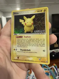 Ditto - (Pikachu) 39/113 Delta Species Reverse Holo Stamped Pokemon NM With Bend - Image 4