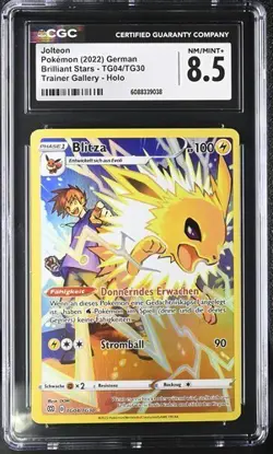 Pokemon Jolteon Full Art Holo Blitza DE TG04/TG30 Brilliant Stars No PSA CGG 8.5 - Image 1