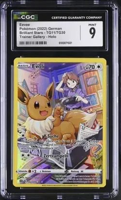EEVEE Evoli | POKEMON SWORD & SHIELD BRILLIANT STARS | 2022 | TG11 | PSA CGC 9 - Image 1