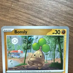Pokemon Bonsly 110/197 Reverse Holo Common Basic SV03 Obsidian Flames 2023 - NM - Image 3