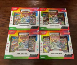 Pokemon TCG First Partner Illustration Collection Series 1- New Sealed Lot Of 4 - Image 1