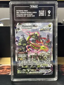 Pokemon Rayquaza VMAX 218/203 Evolving Skies ALT ART Secret Rare TAG 9 - Image 1