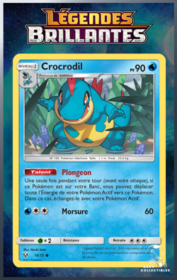 Carte Pokemon Crocrodil 19/73 SL3.5 Soleil Lune Legendes Brillantes FR - Image 1