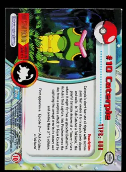 Pokemon Card - Topps Caterpie TV Animation Edition 10 Foil Blue Logo - Image 2