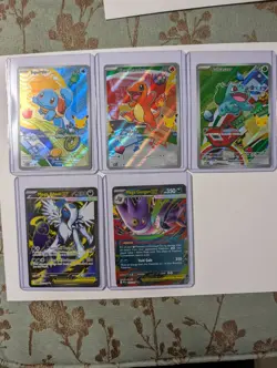 Charmander,Squirtle,Bulbasaur,5 Cards Mint First Partner Illustration Rare Promo - Image 1