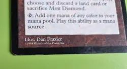 Mtg MOX DIAMOND, Stronghold. Reserved List, Excellent. Pre Modern, Commander - Image 3