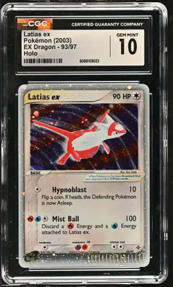 CGC 10 GEM MINT Latias ex 2003 EX Dragon 93/97 Holo Pokemon Card - Image 1