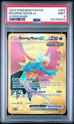 2023 Roaring Moon ex 262/182 Pokemon Paradox Rift Holo gold hyper rare PSA 9 - Image 1