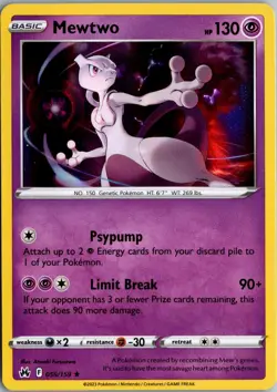 Mewtwo Holo Rare Crown Zenith 059/159 NM Pokemon - Image 1