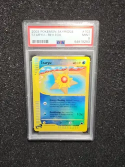 2003 Pokemon e-Card Series - Skyridge Reverse Foil Staryu #103 PSA 9 MINT - Image 1