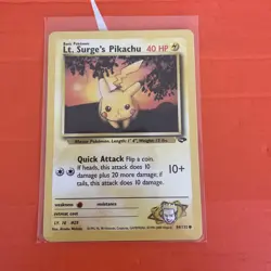 Pokemon TCG Lt. Surge's Pikachu 84/132 Gym Challenge Unlimited Common WOTC - Image 1