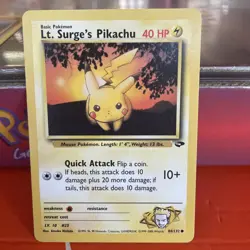 Pokemon TCG Lt. Surge's Pikachu 84/132 Gym Challenge Unlimited Common WOTC - Image 3