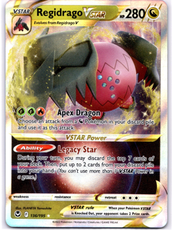 Pokemon TCG Regidrago VSTAR 136/195 Silver Tempest Holo Rare Near Mint - Image 1