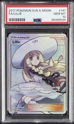 2017 POKEMON SUN & MOON #147 FULL ART/LILLIE PSA 10 - Image 1