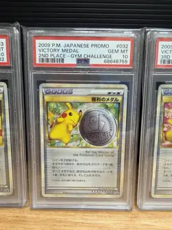 2009 Pokemon Japanese Victory Medal Gym Challenge. Set Of 3 #31, 32, And 33 PSA - Image 3
