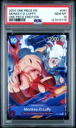 2024 One Piece Promos Monkey D. Luffy One Piece Emotion PSA 10 #041 - Image 1
