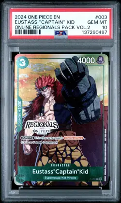 Eustass "Captain" Kid PSA10 2024 One Piece Online Regionals Pack 2024 Vol.2 #003 - Image 1