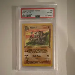 Pokemon Graveler 37/62 Fossil 1st Edition PSA 8 Graded Card 60 HP - Image 1